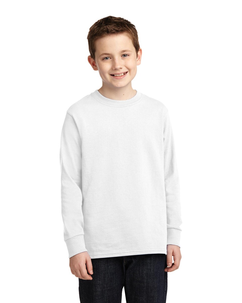 Port & Company PC54YLS Youth Long Sleeve 5.4-oz 100% Cotton T-Shirt ...