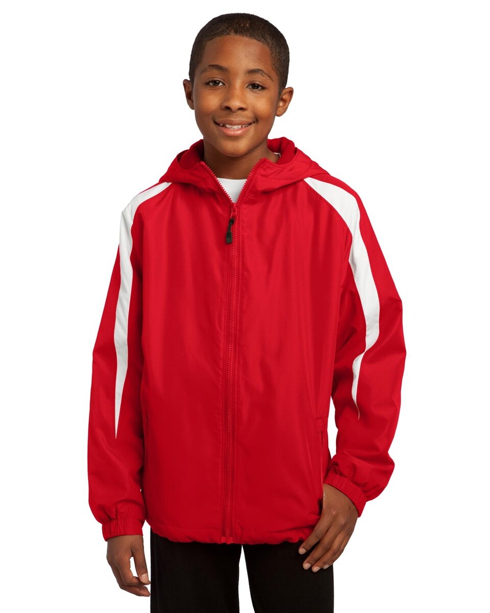 SportTek YST81 Youth FleeceLined Colorblock Jacket