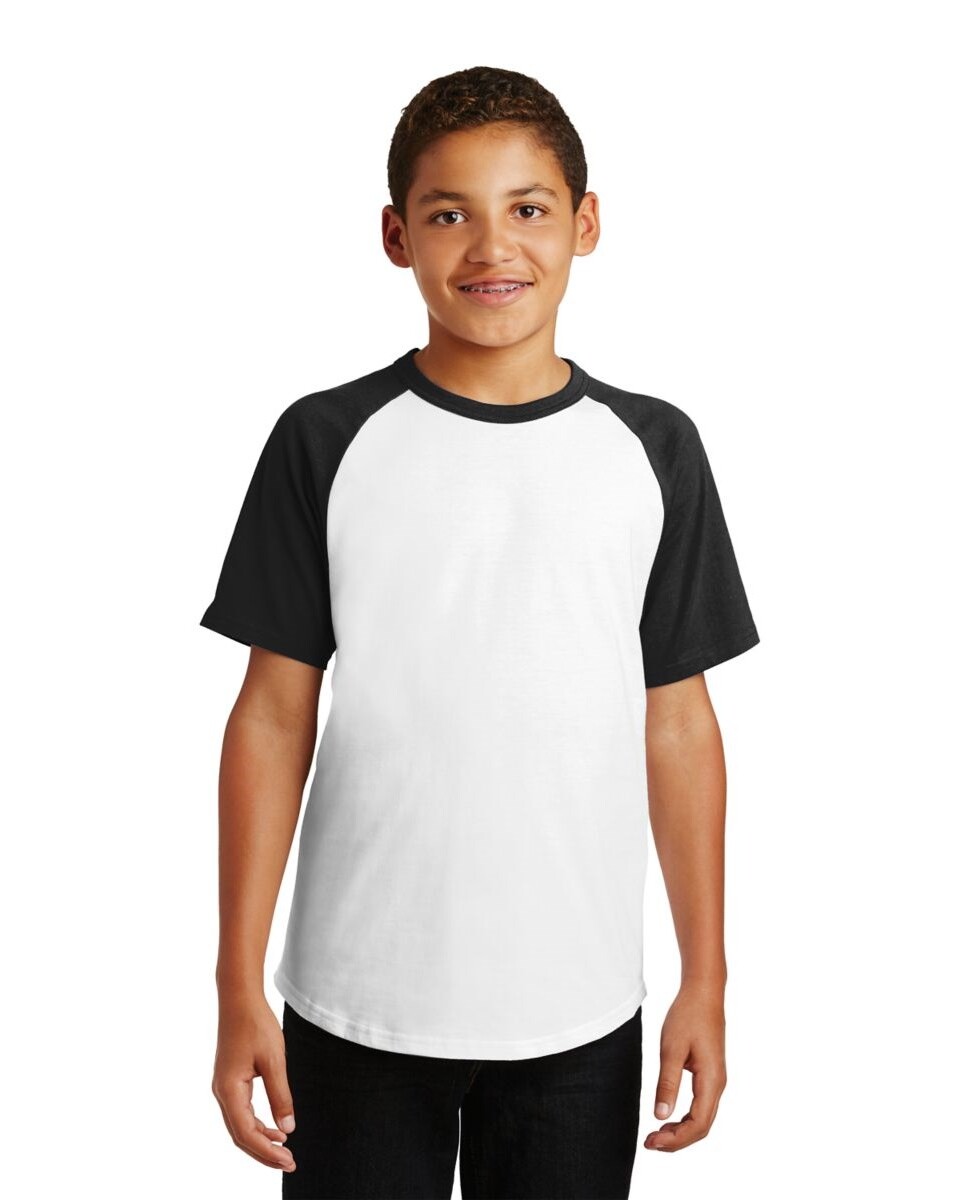 SportTek YT201 Youth Short Sleeve Colorblock Raglan Jersey