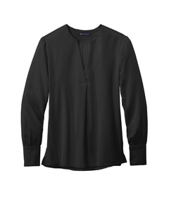 Women's Open-Neck Satin Blouse Brooks Brothers BB18009