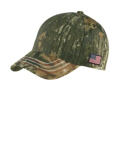 Port Authority C909 Canvas-Americana Contrast Stitch Camo Hat Canvas