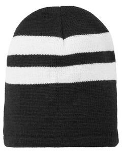 Port Authority C922-Fleece-Lined Striped Beanie Cap