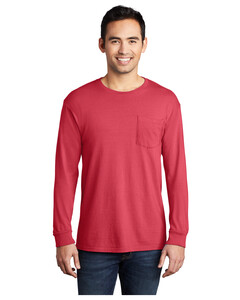 Port &amp; Co PC099LSP 2XL-Essential Pigment-Dyed Long Sleeve Pocket T-Shirt 2XL