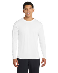 Port &amp; Co PC380LS Tear-Away Tag-Long Sleeve Performance T-Shirt Tear-Away Tag