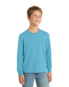 Port &amp; Co PC54YLS Medium (5-6oz)-Youth Long Sleeve 5.4-oz 100% Cotton T-Shirt Medium (5-6oz)