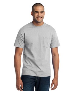 Port &amp; Co PC55P Medium (5-6oz)-50/50 Cotton/Poly T-Shirt with Pocket Medium (5-6oz)
