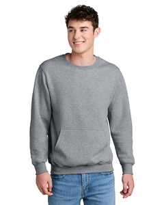 Port &amp; Co PC78PKT M-Core Fleece Crewneck Pocket Sweatshirt M