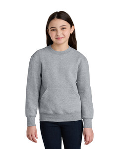 Port & Co PC78YPKT Male-Youth Core Fleece Crewneck Pocket Sweatshirt  Male