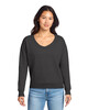 Port & Co LPC098V Ladies Beach Wash Garment-Dyed V-Neck Sweatshirt