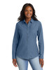 Port &amp; Co LSP10 Women&#x27;s Long Sleeve Value Denim Shirt