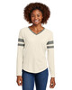 Sport-Tek LST6043 Ladies Halftime Stripe Long Sleeve V-Neck T-Shirt