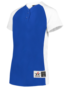 Alleson Athletic 522PDW Blue-Womens Two Button Fastpitch Jersey Blue