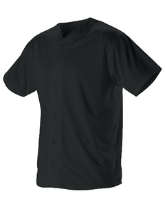 Alleson Athletic 52MFFJ Black-Adult Faux Mesh Baseball Jersey Black