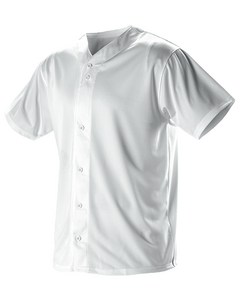 Alleson Athletic 52MFFJ White-Adult Faux Mesh Baseball Jersey White