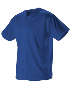 Alleson Athletic 52MFFJY Blue-Youth Faux Front Mesh Baseball Jersey Blue