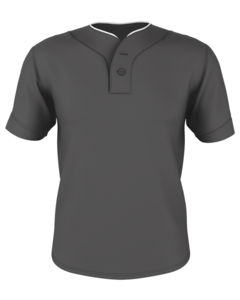 Alleson Athletic 52MTHJ Gray-Adult Two Button Mesh Baseball Jersey With Piping Gray