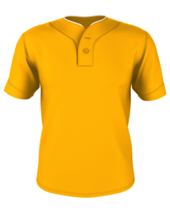 Alleson Athletic 52MTHJ Yellow-Adult Two Button Mesh Baseball Jersey With Piping Yellow
