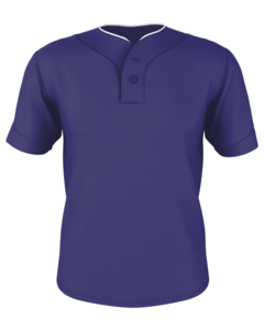 Alleson Athletic 52MTHJ Purple-Adult Two Button Mesh Baseball Jersey With Piping Purple