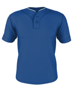 Alleson Athletic 52MTHJ Blue-Adult Two Button Mesh Baseball Jersey With Piping Blue