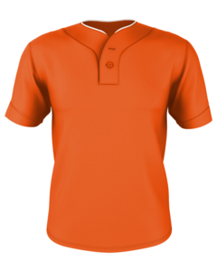 Alleson Athletic 52MTHJY Orange-Youth Two Button Mesh Baseball Jersey With Piping Orange