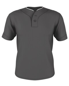 Alleson Athletic 52MTHJY Gray-Youth Two Button Mesh Baseball Jersey With Piping Gray