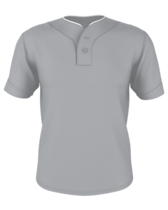 Alleson Athletic 52MTHJY Gray-Youth Two Button Mesh Baseball Jersey With Piping Gray