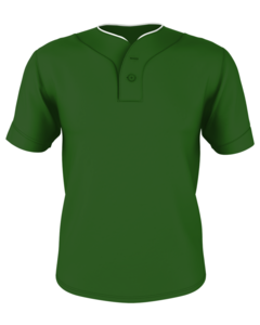 Alleson Athletic 52MTHJY Green-Youth Two Button Mesh Baseball Jersey With Piping Green