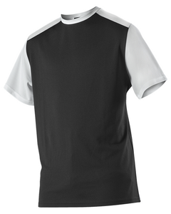 Alleson Athletic 532CJY Black-Youth Crew Neck Baseball Jersey Black