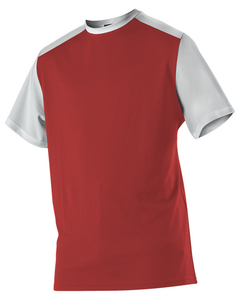 Alleson Athletic 532CJY Red-Youth Crew Neck Baseball Jersey Red