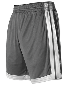 Alleson Athletic 538P Gray-Mens Single Ply Basketball Shorts Gray