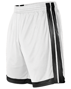 Alleson Athletic 538PY White-Youth Single Ply Basketball Shorts White