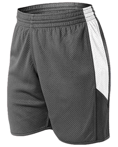 Alleson Athletic 589PSPW Gray-Women's Single Ply Reversible Mesh Shorts Gray