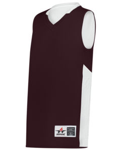 Alleson Athletic 589RSPW Maroon-Womens Single Ply Reversible Jersey Maroon