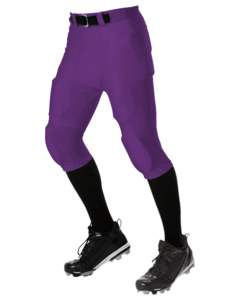 Alleson Athletic 675NF Purple-Adult No Fly Football Pant With Slotted Waist Purple