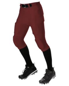 Alleson Athletic 675NFY Red-Youth No Fly Football Pant With Slotted Waist Red