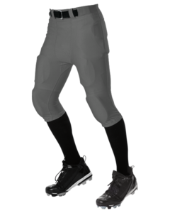 Alleson Athletic 675NFY Gray-Youth No Fly Football Pant With Slotted Waist Gray