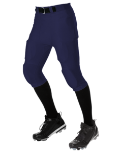 Alleson Athletic 675NFY Navy-Youth No Fly Football Pant With Slotted Waist Navy