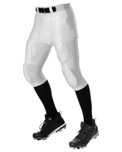 Alleson Athletic 675NFY White-Youth No Fly Football Pant With Slotted Waist White
