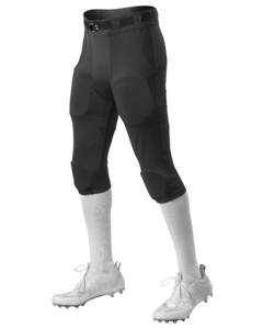 Alleson Athletic 682PY Black-Youth Integrated Knee Pad Football Pants Black