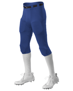 Alleson Athletic 682PY Blue-Youth Integrated Knee Pad Football Pants Blue