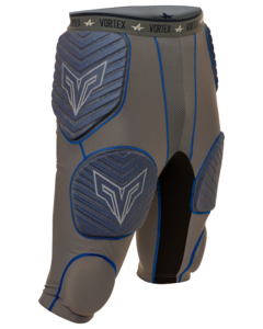 Alleson Athletic 7SIPG2Y Gray-Youth Vortex Integrated 7 Padded Football Girdle Gray