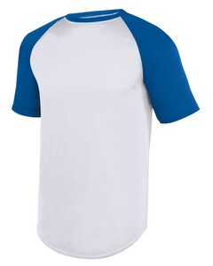 Youth Wicking Short Sleeve Baseball Jersey White Augusta Sportswear 1509 White