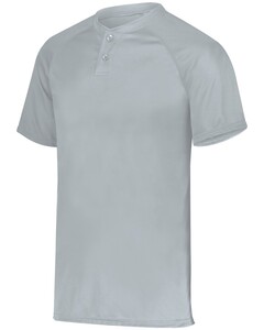 Youth Attain Wicking Two-Button Baseball Jersey Gray Augusta Sportswear 1566 Gray