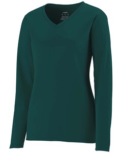 Women's Long Sleeve Wicking T-Shirt Green Augusta Sportswear 1788 Green