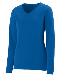 Women's Long Sleeve Wicking T-Shirt Blue Augusta Sportswear 1788 Blue