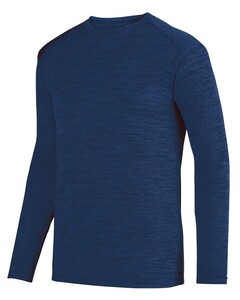 Shadow Tonal Heather Long Sleeve T-Shirt Navy Augusta Sportswear 2903 Navy