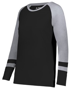 Girls Fanatic 2.0 Long Sleeve Tee Black Augusta Sportswear 2918 Black