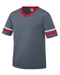 Augusta Sportswear 360 Gray-Striped Sleeve Football Fanwear T-Shirt Gray
