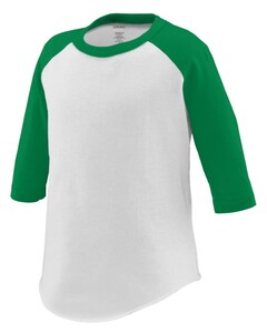 Toddler Three-Quarter Sleeve Baseball Jersey White Augusta Sportswear 422 White