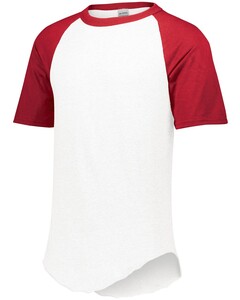 Youth Short Sleeve Baseball Jersey White Augusta Sportswear 424 White